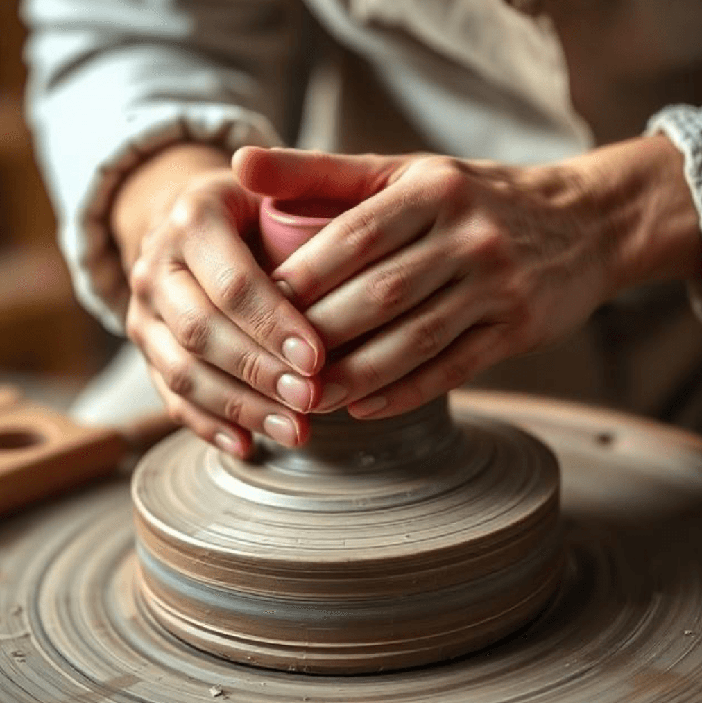 Maker working at their studio